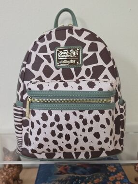 Loungefly Busch Gardens Exclusive Safari Spot Mini Backpack with Green Trim